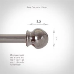 12mm Cannonball Finial In Mercury -CURTAINS accessories Sale 629me 3