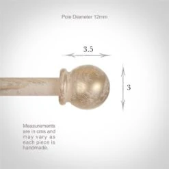 12mm Cannonball Finial In Old Ivory -CURTAINS accessories Sale 629oi 3