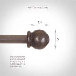 12mm Cannonball Finial In Polished -CURTAINS accessories Sale 629po 3