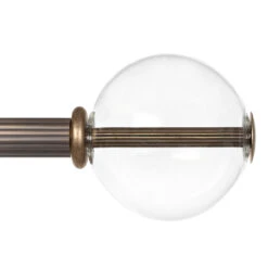 19mm Clear Glass Ball Finial In Antique Brass -CURTAINS accessories Sale 6301AB 22