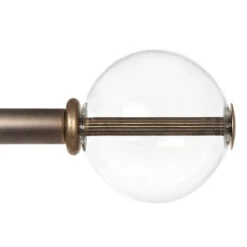 19mm Clear Glass Ball Finial In Antique Brass -CURTAINS accessories Sale 6301AB 23