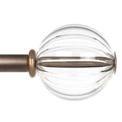 19mm Fluted Glass Ball Finial In Antique Brass -CURTAINS accessories Sale 6302AB 23