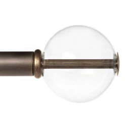 25mm Clear Glass Ball Finial In Antique Brass -CURTAINS accessories Sale 6303AB 23