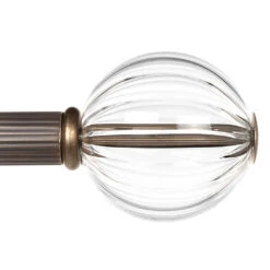 25mm Fluted Glass Ball Finial In Antique Brass -CURTAINS accessories Sale 6304AB 22