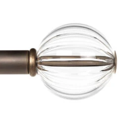 25mm Fluted Glass Ball Finial In Antique Brass -CURTAINS accessories Sale 6304AB 23