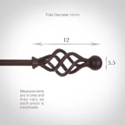 12mm Cage & Ball Finial In Beeswax -CURTAINS accessories Sale 630bw 3