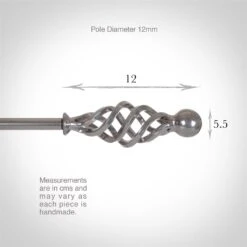 12mm Cage & Ball Finial In Mercury -CURTAINS accessories Sale 630me 3