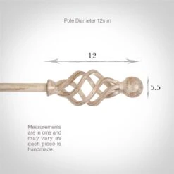 12mm Cage & Ball Finial In Old Ivory -CURTAINS accessories Sale 630oi 3