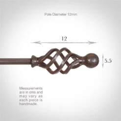 12mm Cage & Ball Finial In Polished -CURTAINS accessories Sale 630po 3