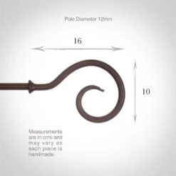 12mm Bishop's Crook Finial In Beeswax -CURTAINS accessories Sale 632bw 3