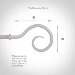 12mm Bishop's Crook Finial In Clay -CURTAINS accessories Sale 632cl 13