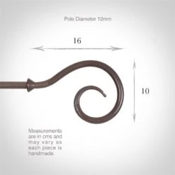 12mm Bishop's Crook Finial In Polished -CURTAINS accessories Sale 632po 3