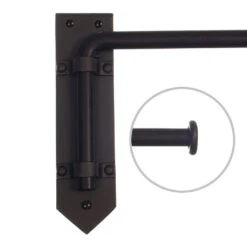 16mm Button Dormer Rod In Matt Black -CURTAINS accessories Sale 636amb 20