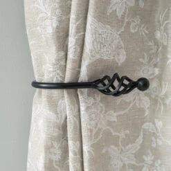 Small Cage & Ball Holdback In Matt Black -CURTAINS accessories Sale 637ccmb 12 1
