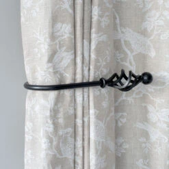 Large Cage & Ball Holdback In Matt Black -CURTAINS accessories Sale 637cmb 12 1