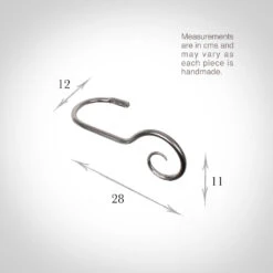 Large Bishop's Crook Holdback (Right Side) In Mercury -CURTAINS accessories Sale 637fme 13