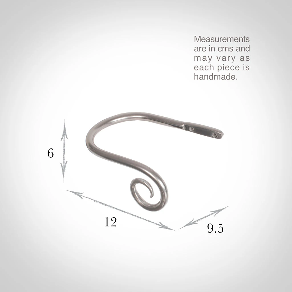 Small Crook Holdback (Right Side) In Mercury 3 Small Crook Holdback (Right Side) In Mercury - Image 3