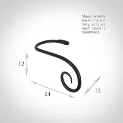 Large Crook Holdback (Right Side) In Matt Black -CURTAINS accessories Sale 637gmb 13