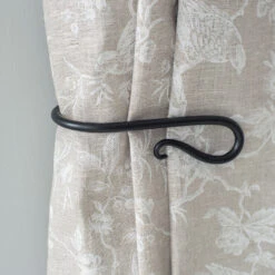 Small Shepherd's Crook Holdback (Right Side) In Matt Black -CURTAINS accessories Sale 637jjmb 12 1
