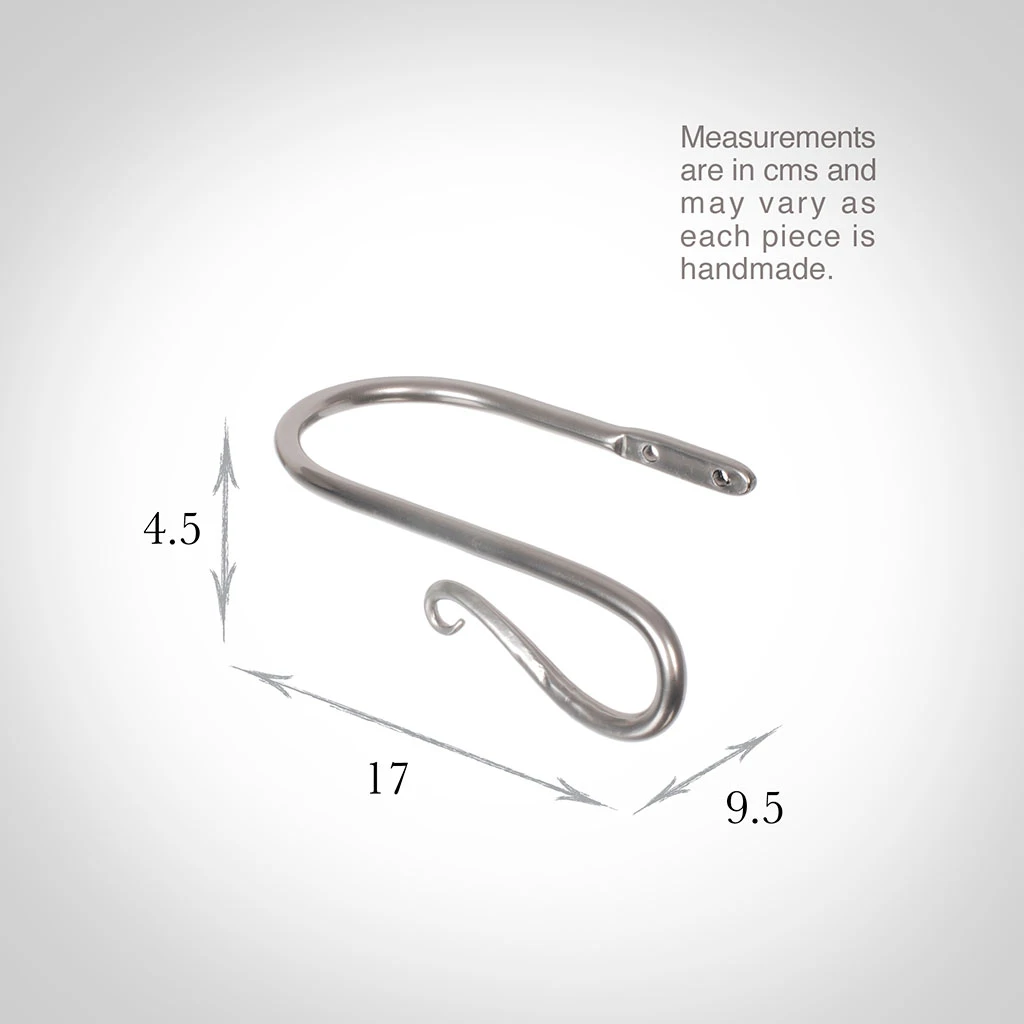 Small Shepherd's Crook Holdback (Right Side) In Mercury 3 Small Shepherd's Crook Holdback (Right Side) In Mercury - Image 3