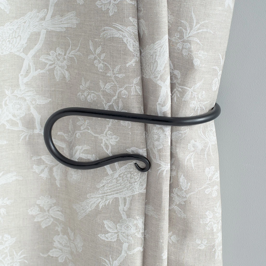 Large Shepherd's Crook Holdback (Left Side) In Matt Black 2 Large Shepherd's Crook Holdback (Left Side) In Matt Black - Image 2