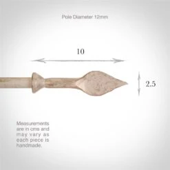 12mm Spear Finial In Old Ivory -CURTAINS accessories Sale 643oi 3