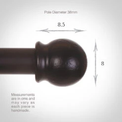 38mm Cannonball Finial In Matt Black -CURTAINS accessories Sale 646mb 13
