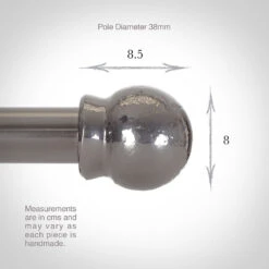 38mm Cannonball Finial In Mercury -CURTAINS accessories Sale 646me 3