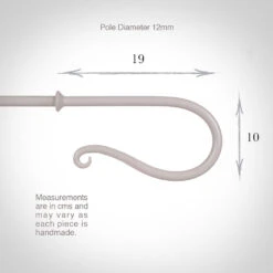 12mm Shepherd's Crook Finial In Clay -CURTAINS accessories Sale 680cl 13