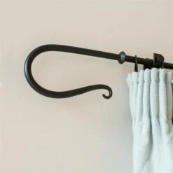 12mm Shepherd's Crook Finial In Matt Black -CURTAINS accessories Sale 680mb 12 1