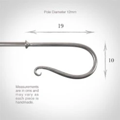 12mm Shepherd's Crook Finial In Mercury -CURTAINS accessories Sale 680me 3