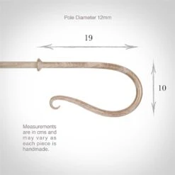 12mm Shepherd's Crook Finial In Old Ivory -CURTAINS accessories Sale 680oi 3