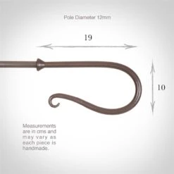 12mm Shepherd's Crook Finial In Polished -CURTAINS accessories Sale 680po 3