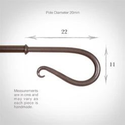 20mm Shepherd's Crook Finial In Polished -CURTAINS accessories Sale 681po 3