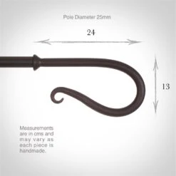 25mm Shepherd's Crook Finial In Beeswax -CURTAINS accessories Sale 682bw 3