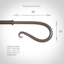 25mm Shepherd's Crook Finial In Polished -CURTAINS accessories Sale 682po 3