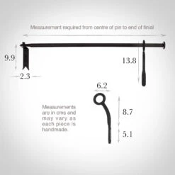 12mm Self-Closing Button Portiere In Matt Black -CURTAINS accessories Sale 686amb 13