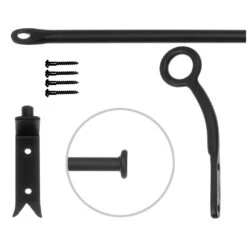 12mm Self-Closing Button Portiere In Matt Black -CURTAINS accessories Sale 686amb 20