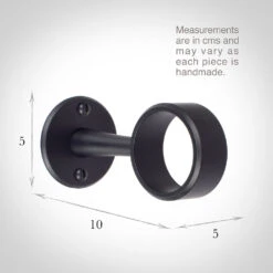 38mm Sleeve Bracket In Matt Black -CURTAINS accessories Sale 689mb 13