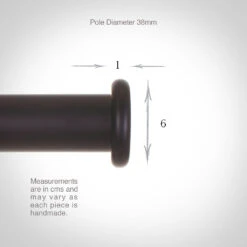 38mm Button Finial In Matt Black -CURTAINS accessories Sale 693mb 13