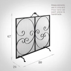 Scrolled Fireguard In Matt Black -CURTAINS accessories Sale 702mb 13