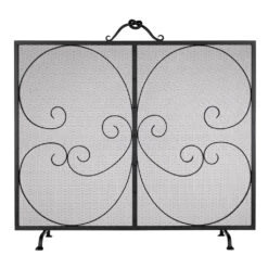 Scrolled Fireguard In Matt Black -CURTAINS accessories Sale 702mb 20