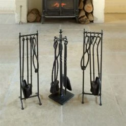 Portland Companion Set In Matt Black (With Stand) -CURTAINS accessories Sale 7404bmb 6