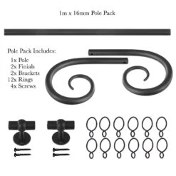 1m 16mm Crook Pack In Beeswax -CURTAINS accessories Sale 801bw 20