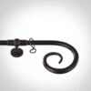 1m 16mm Crook Pole Pack In Matt Black