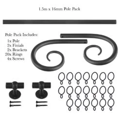 1.5m 16mm Crook Pole Pack In Beeswax -CURTAINS accessories Sale 802bw 20