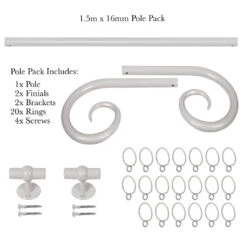 1.5m 16mm Crook Pole Pack In Clay -CURTAINS accessories Sale 802cl 20