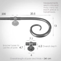 2m 16mm Crook Pack In Polished 7 2m 16mm Crook Pack In Polished -CURTAINS accessories Sale 803po 13