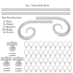 3m 16mm Crook Pack In Clay -CURTAINS accessories Sale 804cl 20
