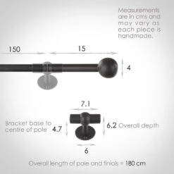 1.5m 16mm Cannonball Pole Pack In Beeswax -CURTAINS accessories Sale 814bw 13